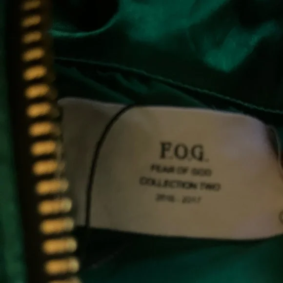 NWT Green Satin/Silk Quarter-Zip Pullover by fear of god xl mens collection 2 !! - Picture 9 of 17